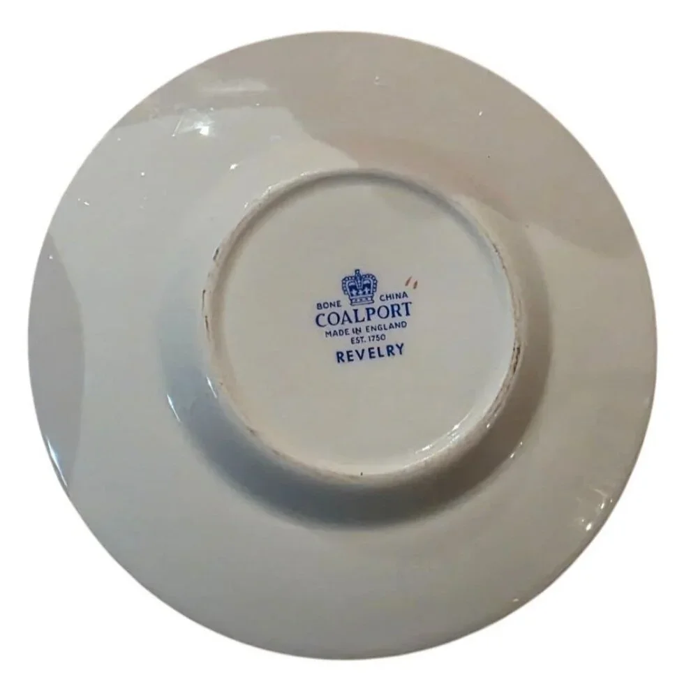 Vintage Coalport Revelry Blue Demitasse Cup & Saucer Set With Gold‎ Trim
